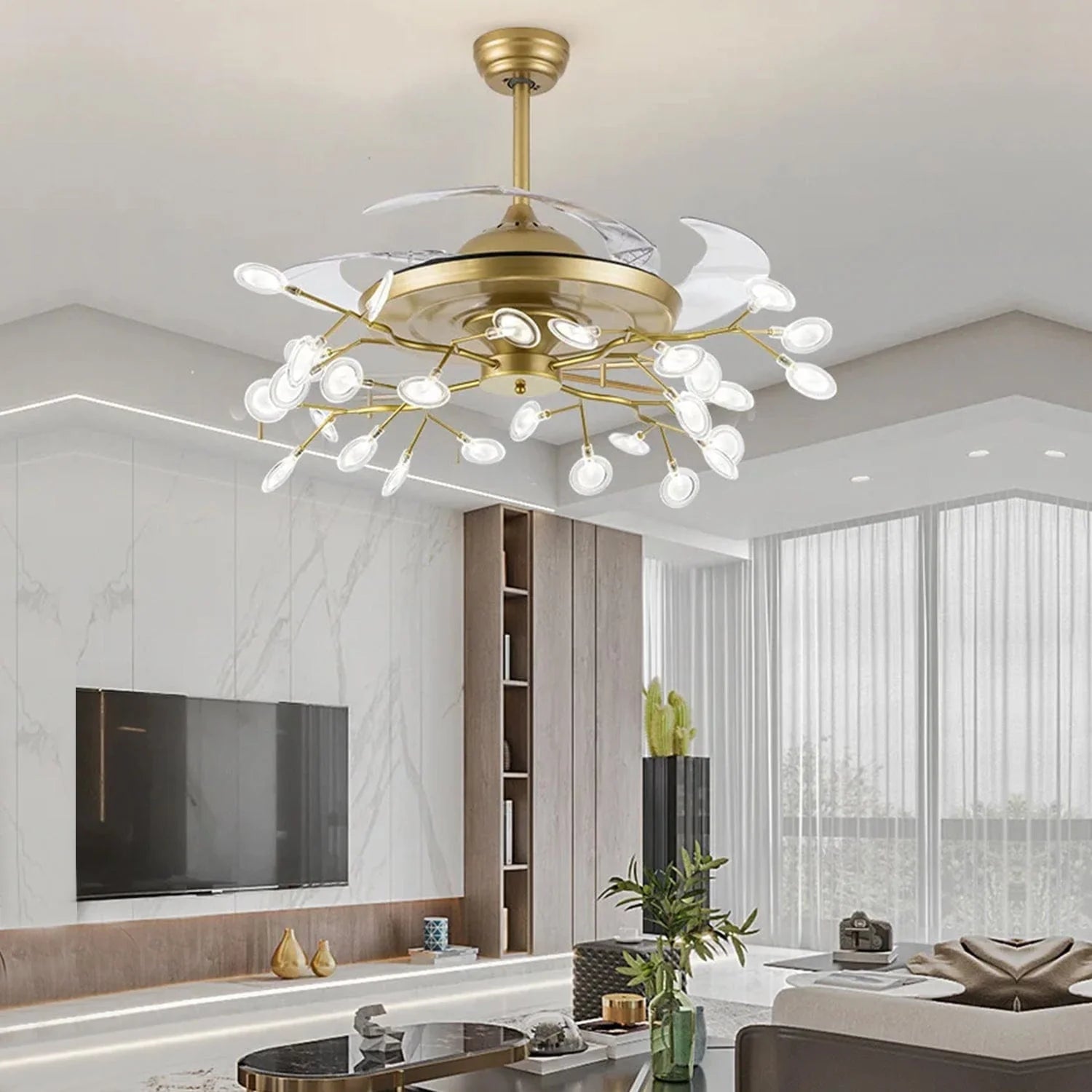 Blaze Chandelier Ceiling Fan with Remote Control