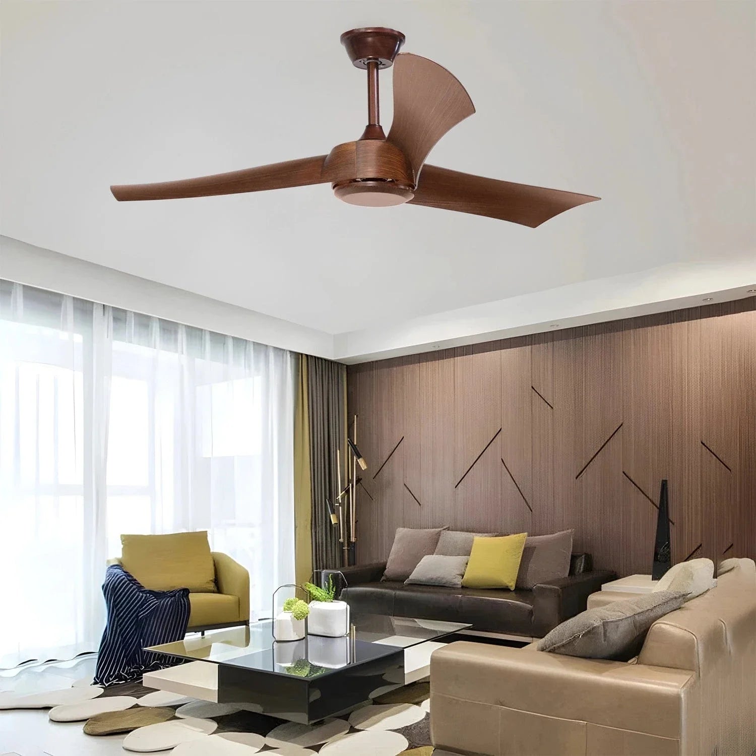 Cedar Breeze Ceiling Fan with Remote Control (Metal Body with Teak Finish)