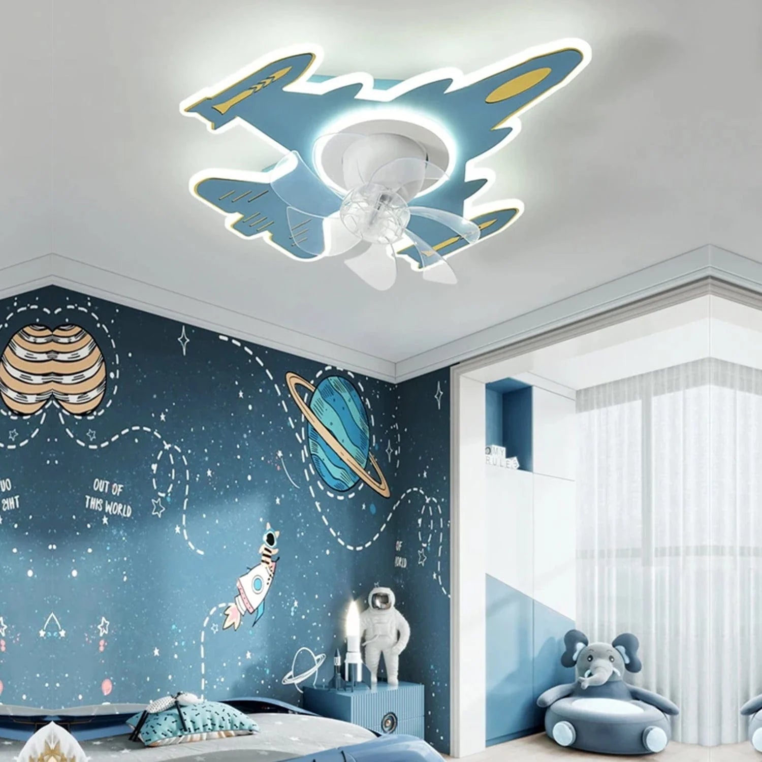Skysail Kid's Room Chandelier Ceiling Fan with Remote Control