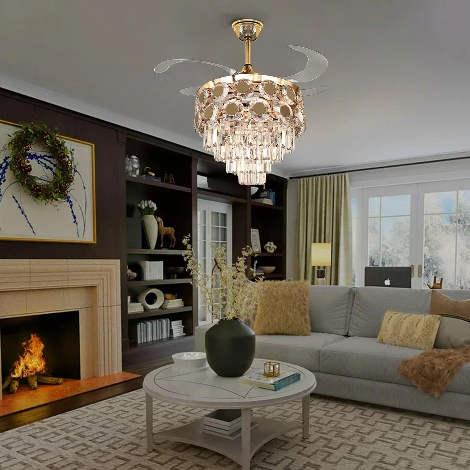 Dream Wave Chandelier Ceiling Fan with Remote Control