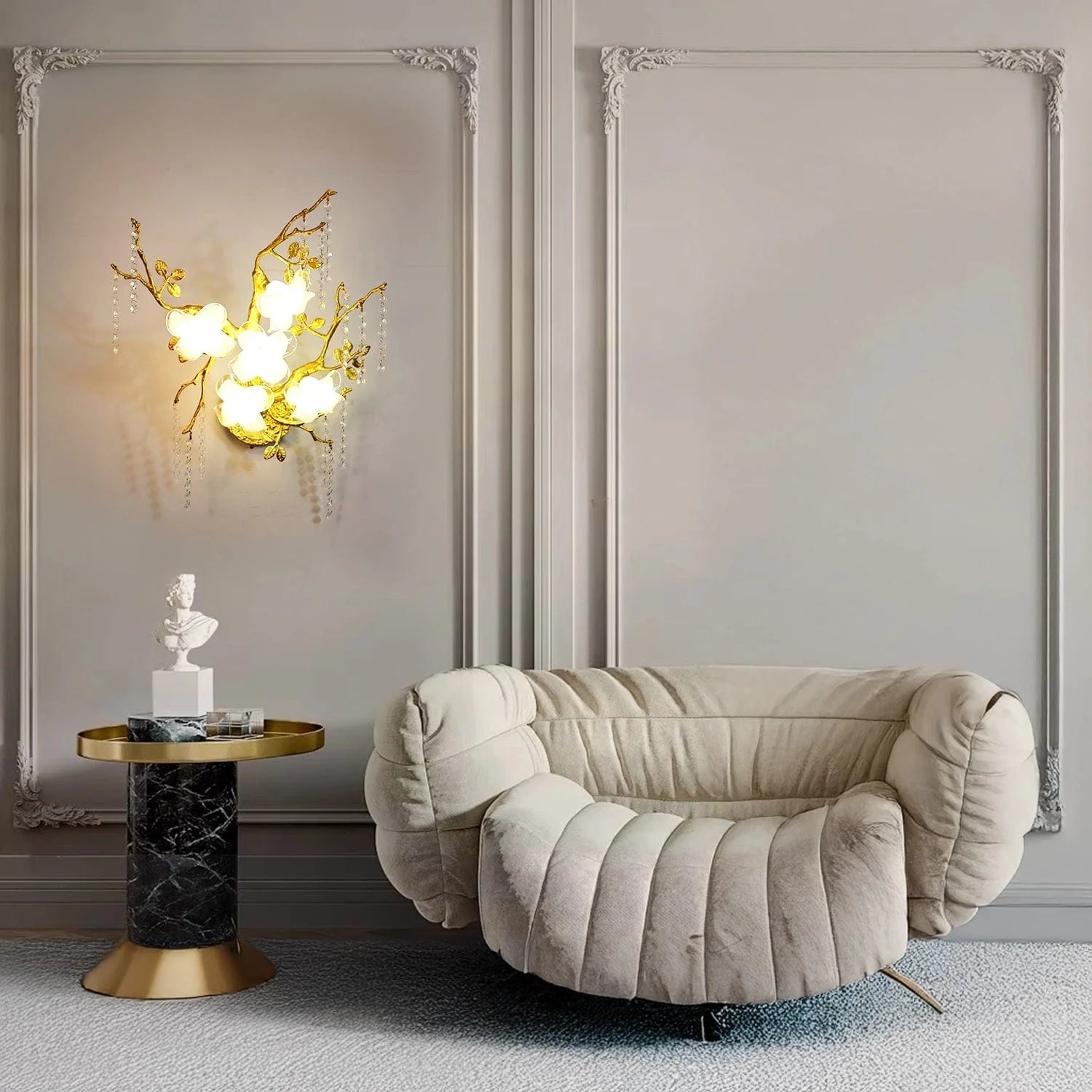 Golden Bloom Elegance Wall Light