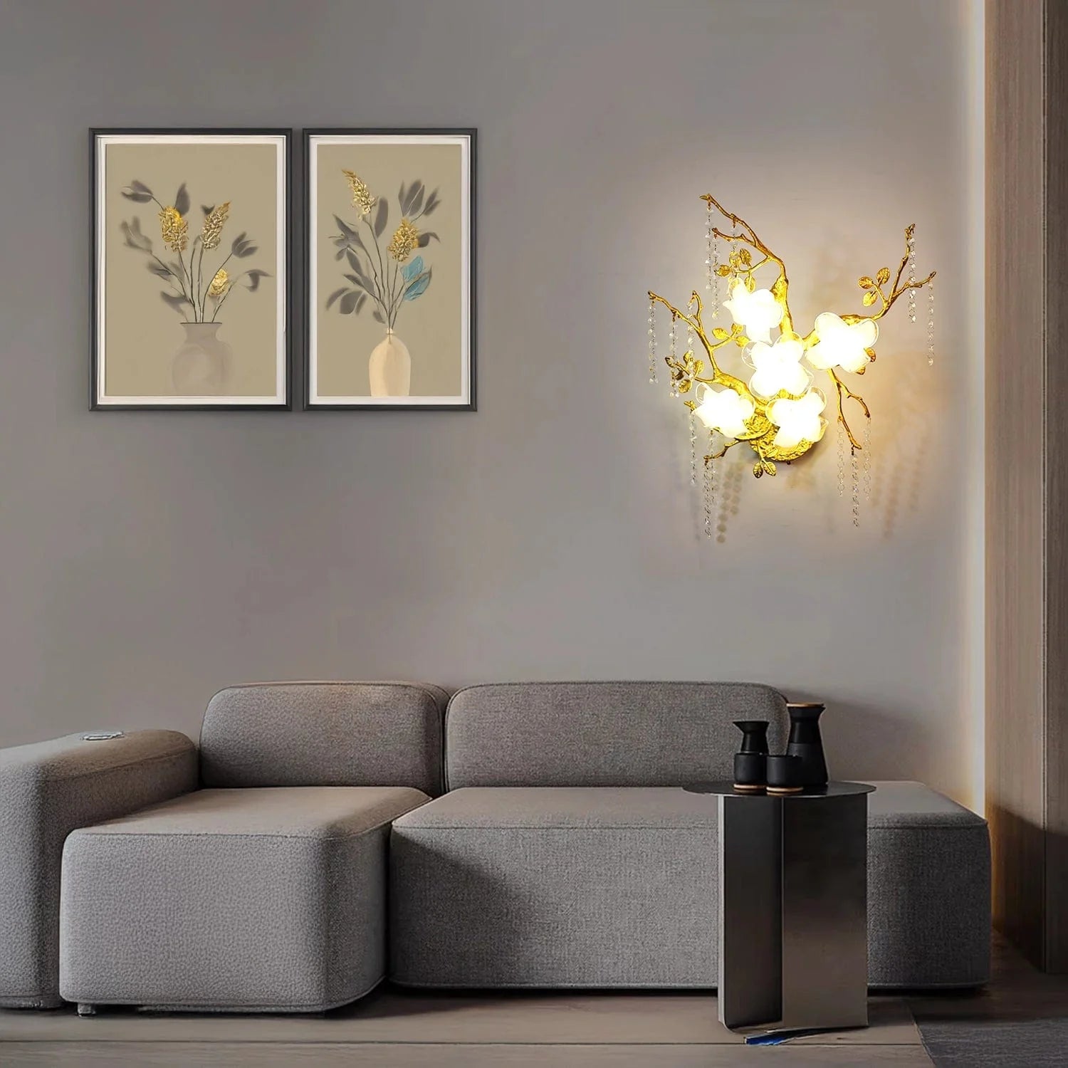 Golden Bloom Elegance Wall Light