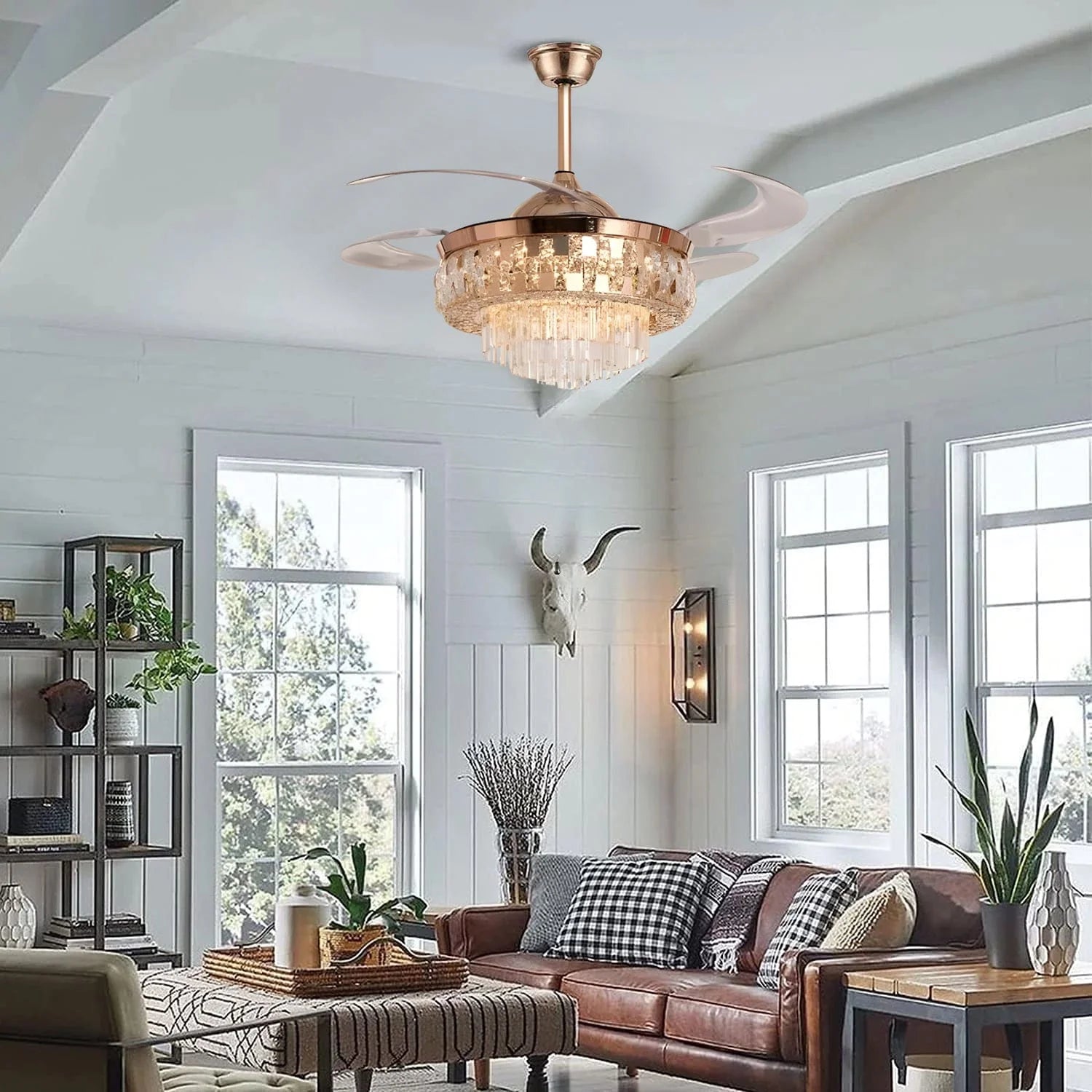 Lumina Lux Chandelier Ceiling Fan with Remote Control