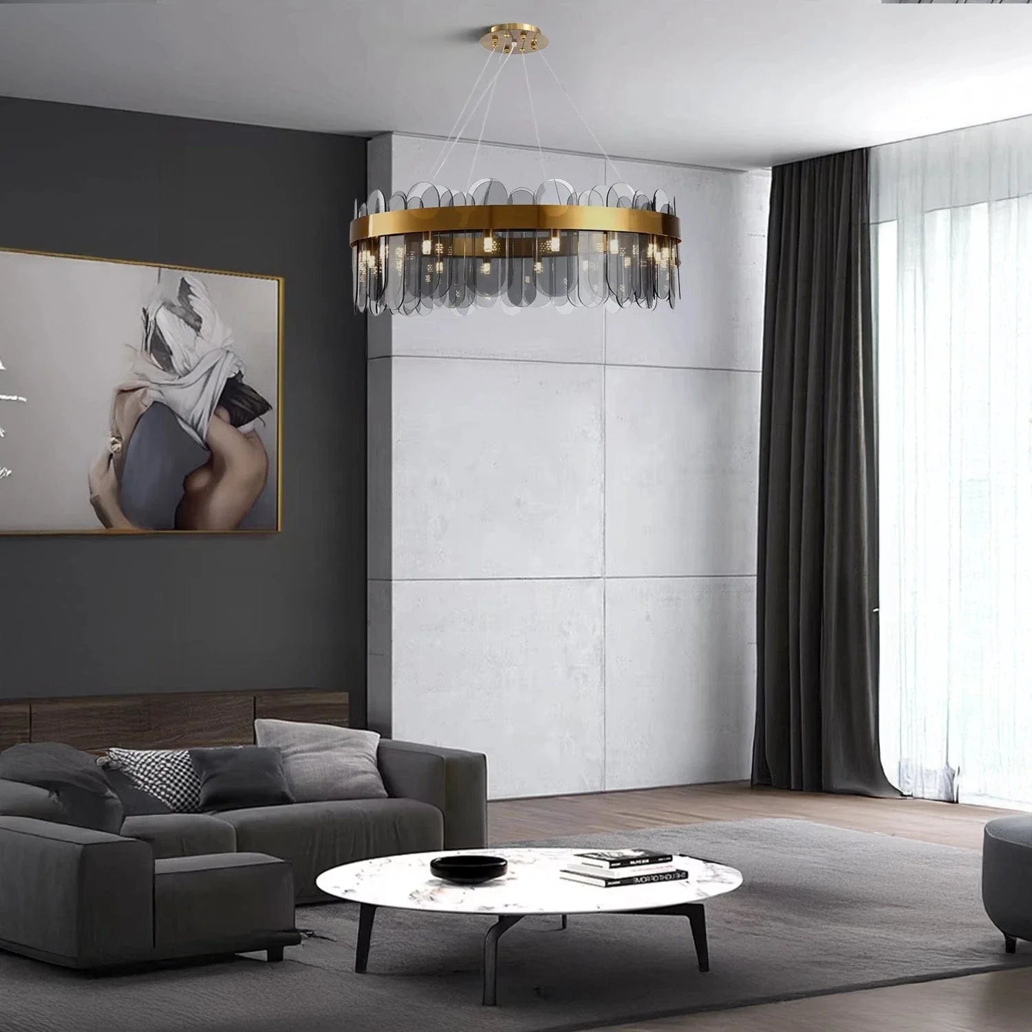 Velluto Smoke Ring Chandelier