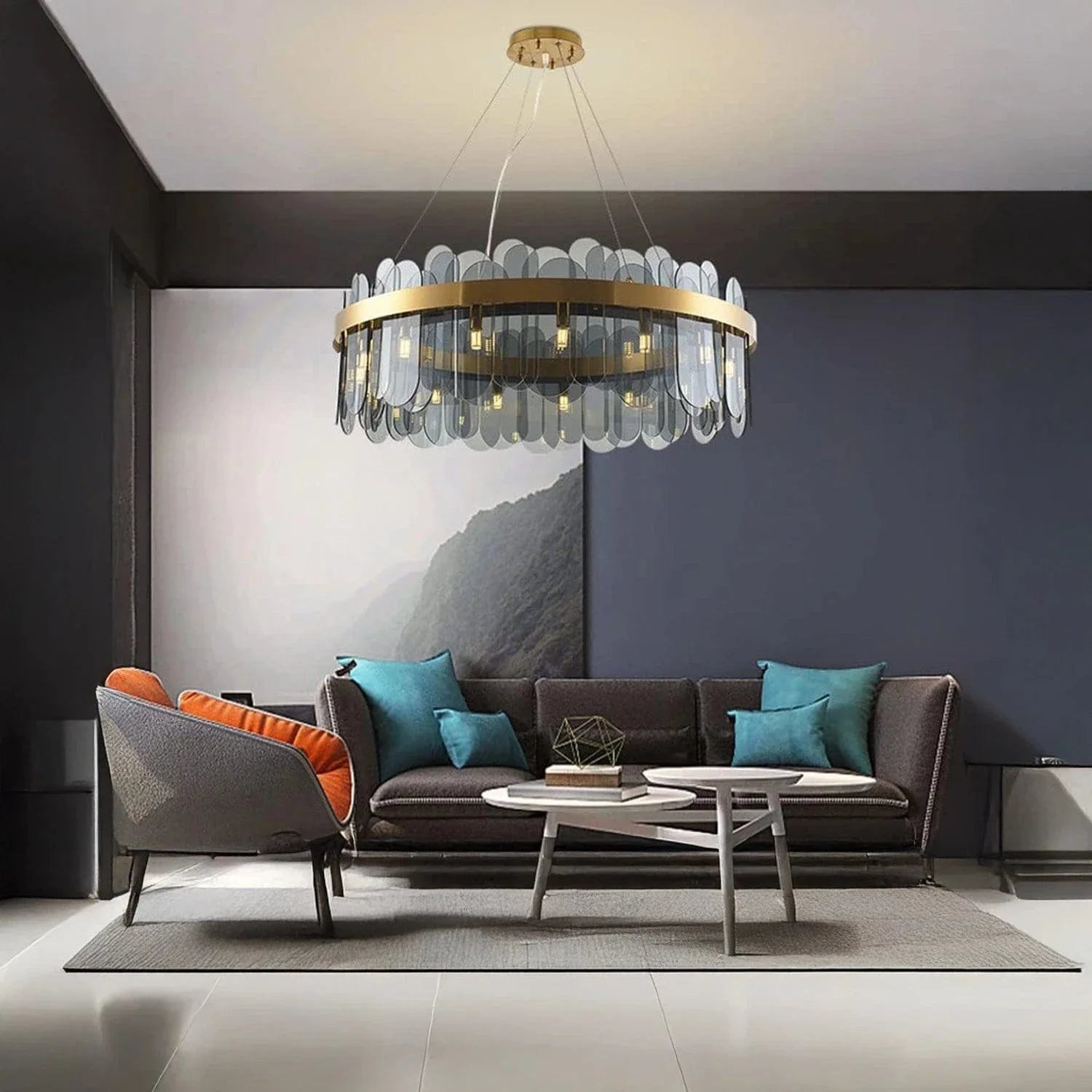 Velluto Smoke Ring Chandelier