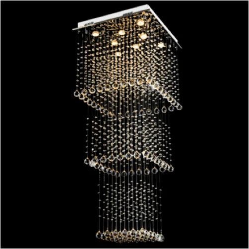 Magna Raindrop Long Crystal Chandelier