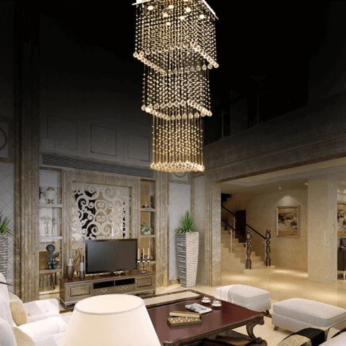 Magna Raindrop Long Crystal Chandelier