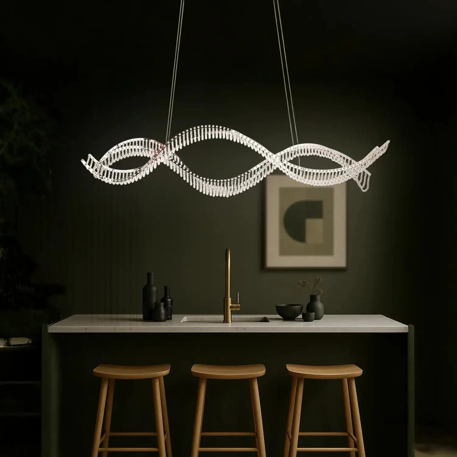 Crescendo Wave Crystal Dining Chandelier – Lumora Lights