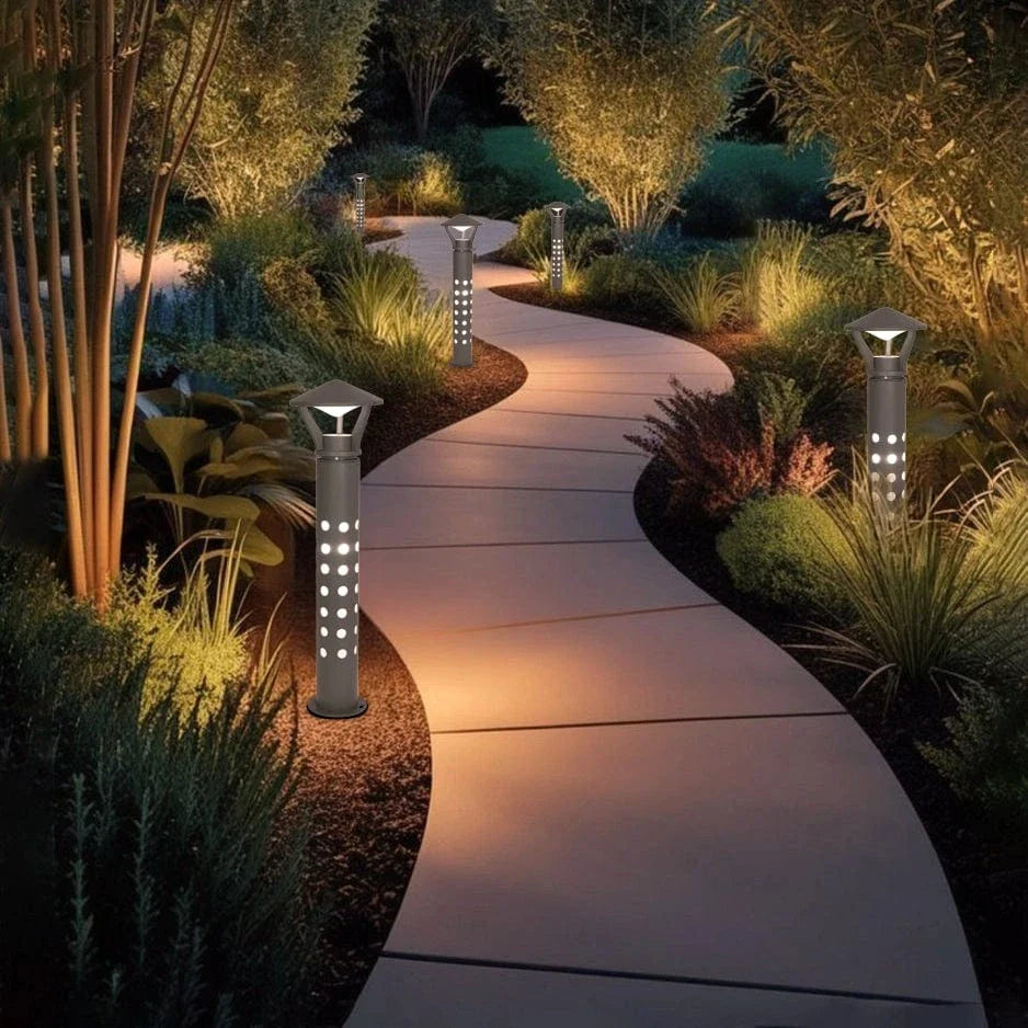 Trident Canopy Outdoor Bollard Light - For Garden, Pathways & Landscape Lighting