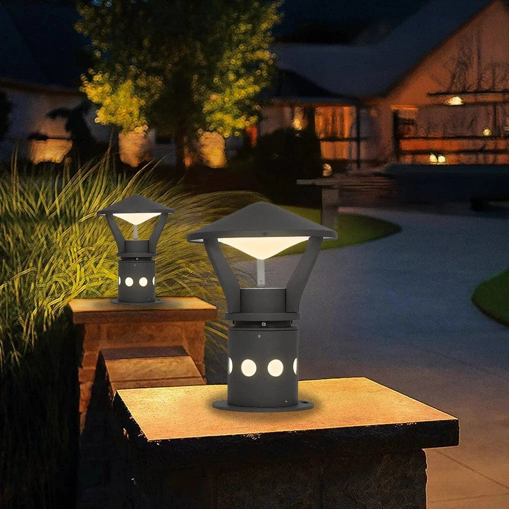 Trident Canopy Outdoor Bollard Light - For Garden, Pathways & Landscape Lighting