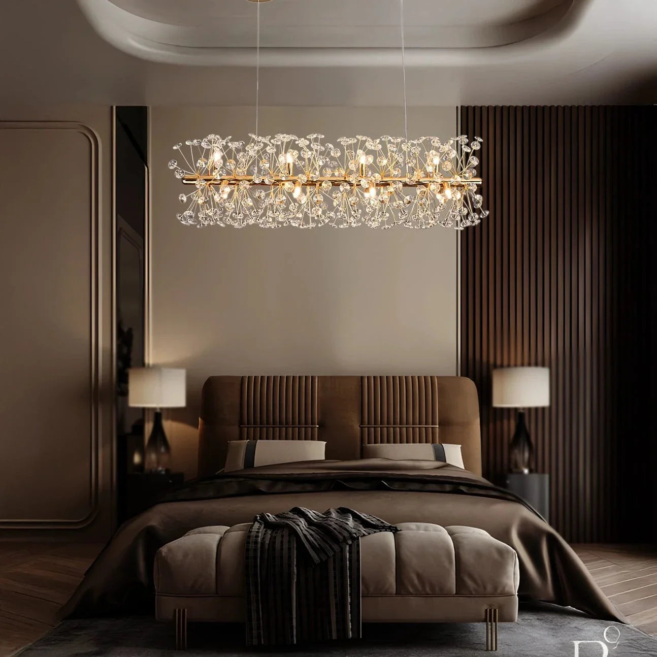 Golden Radiance Burst Dining Chandelier