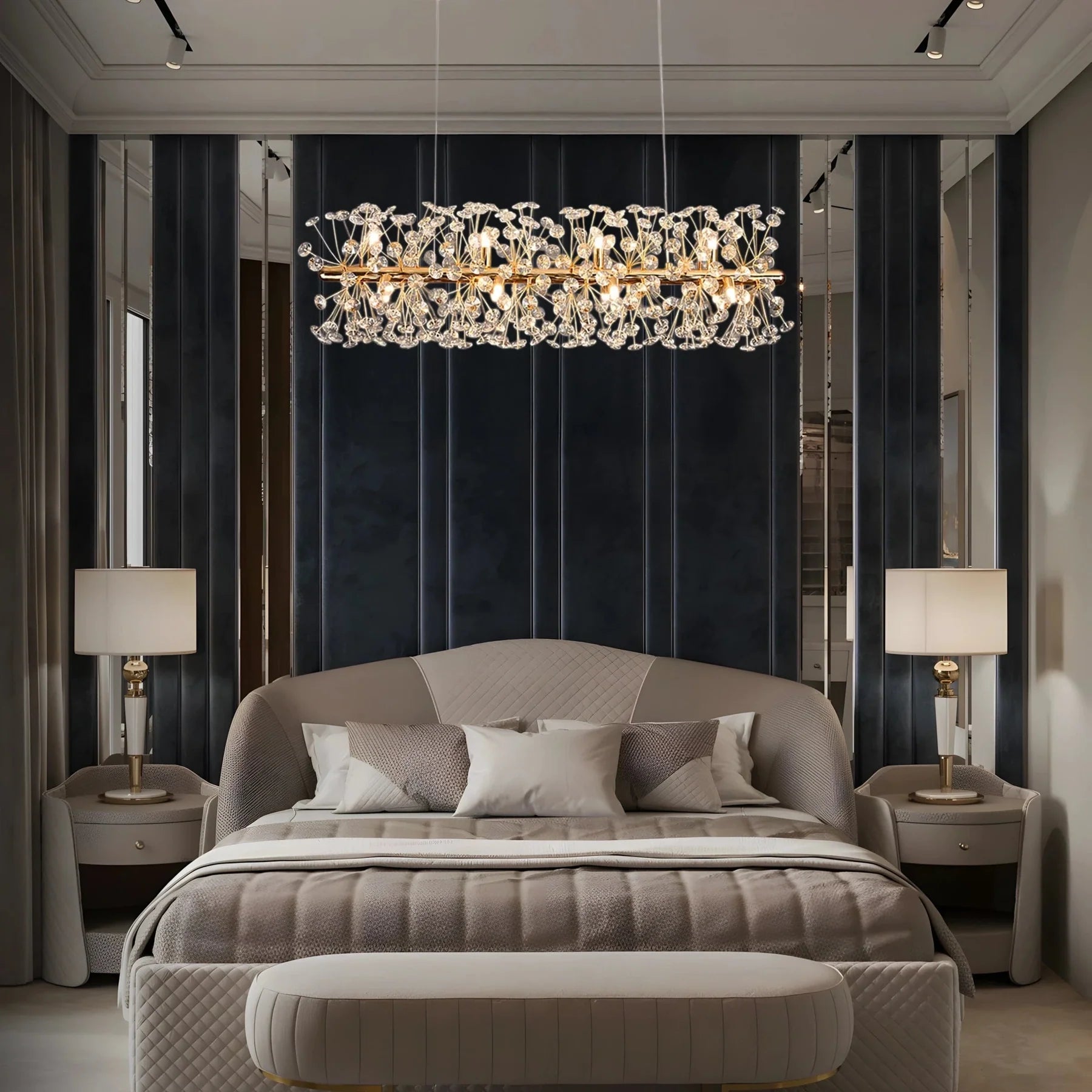 Golden Radiance Burst Dining Chandelier