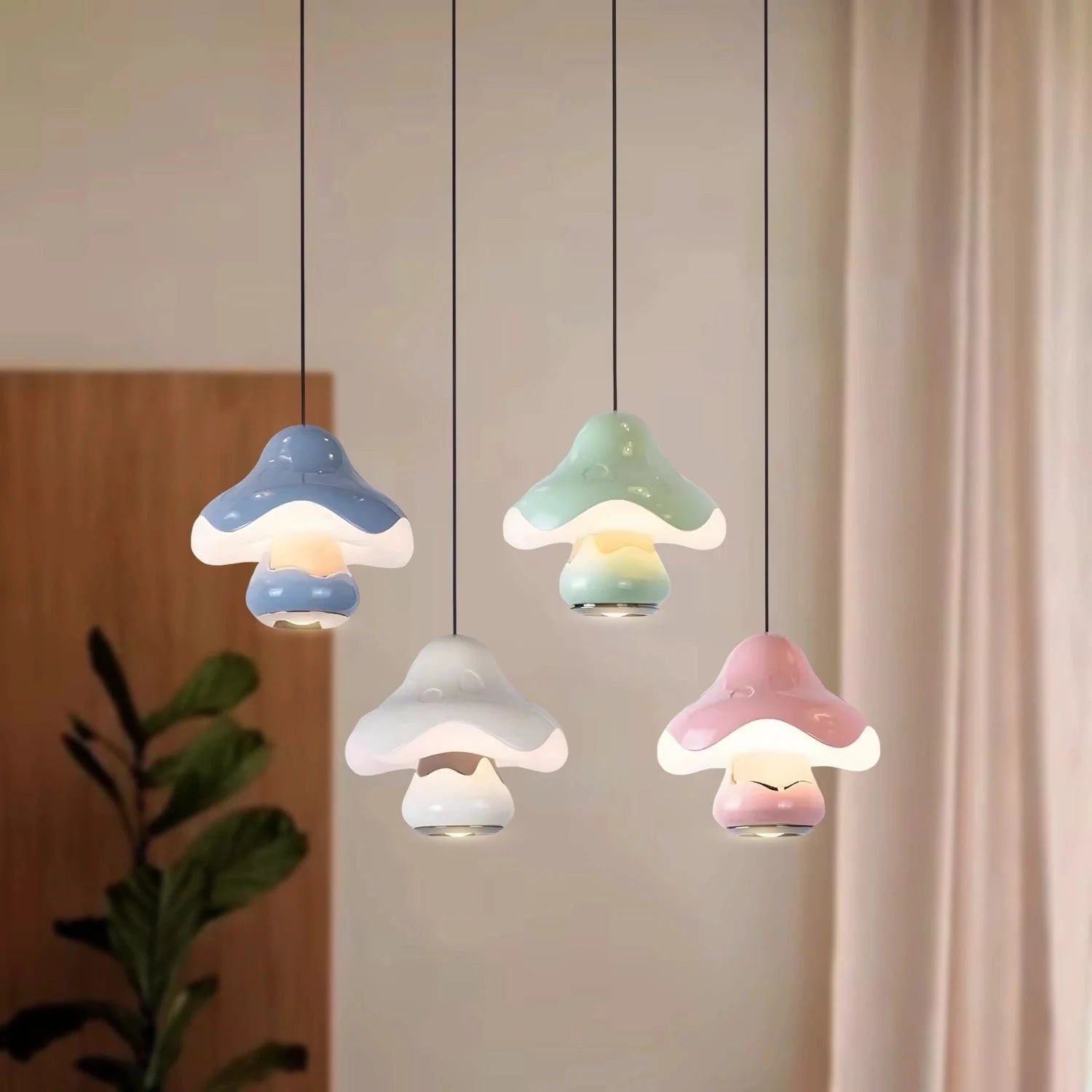 Mushroom Glow Hanging Pendant Light