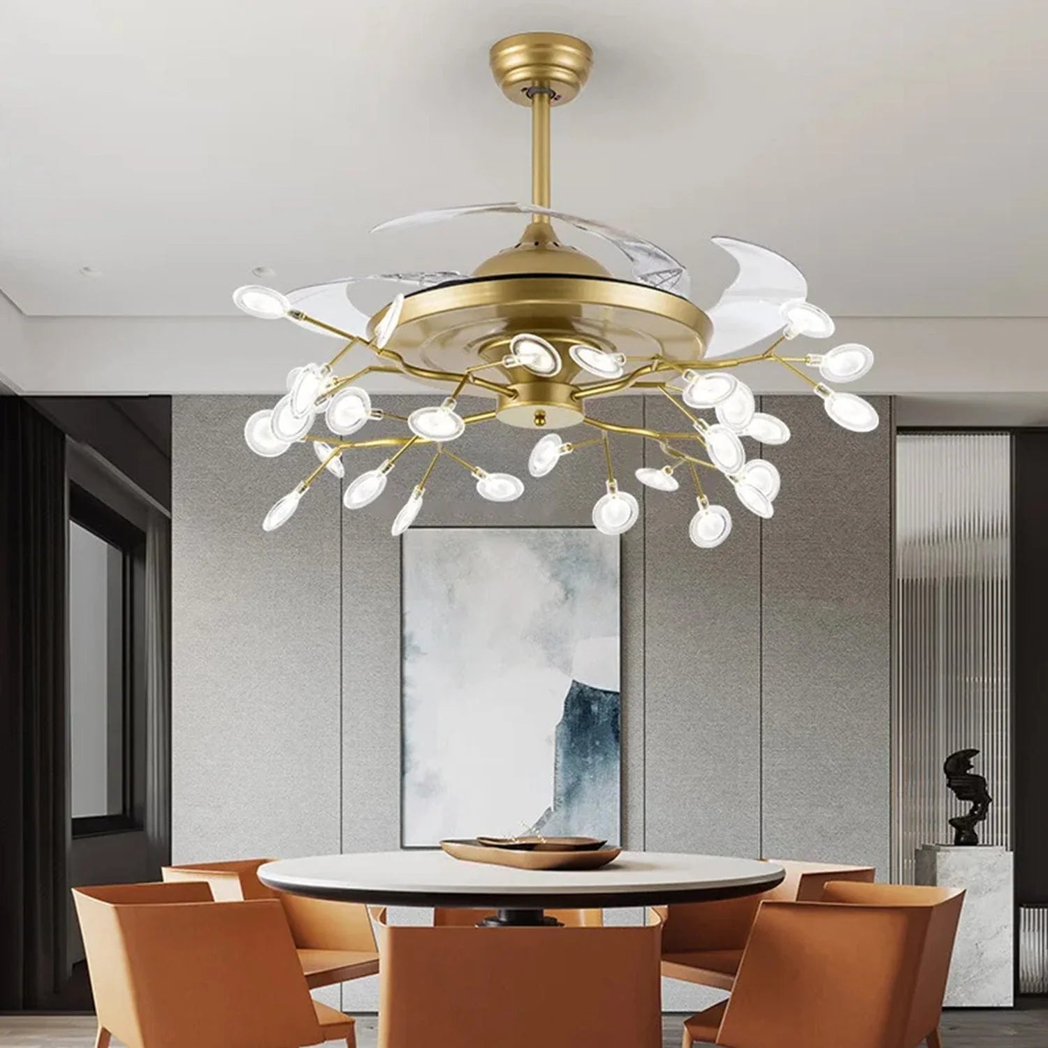 Blaze Chandelier Ceiling Fan with Remote Control