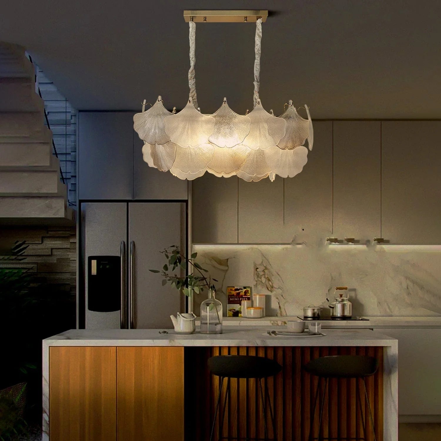 Botrytis Oval Leaf Chandelier