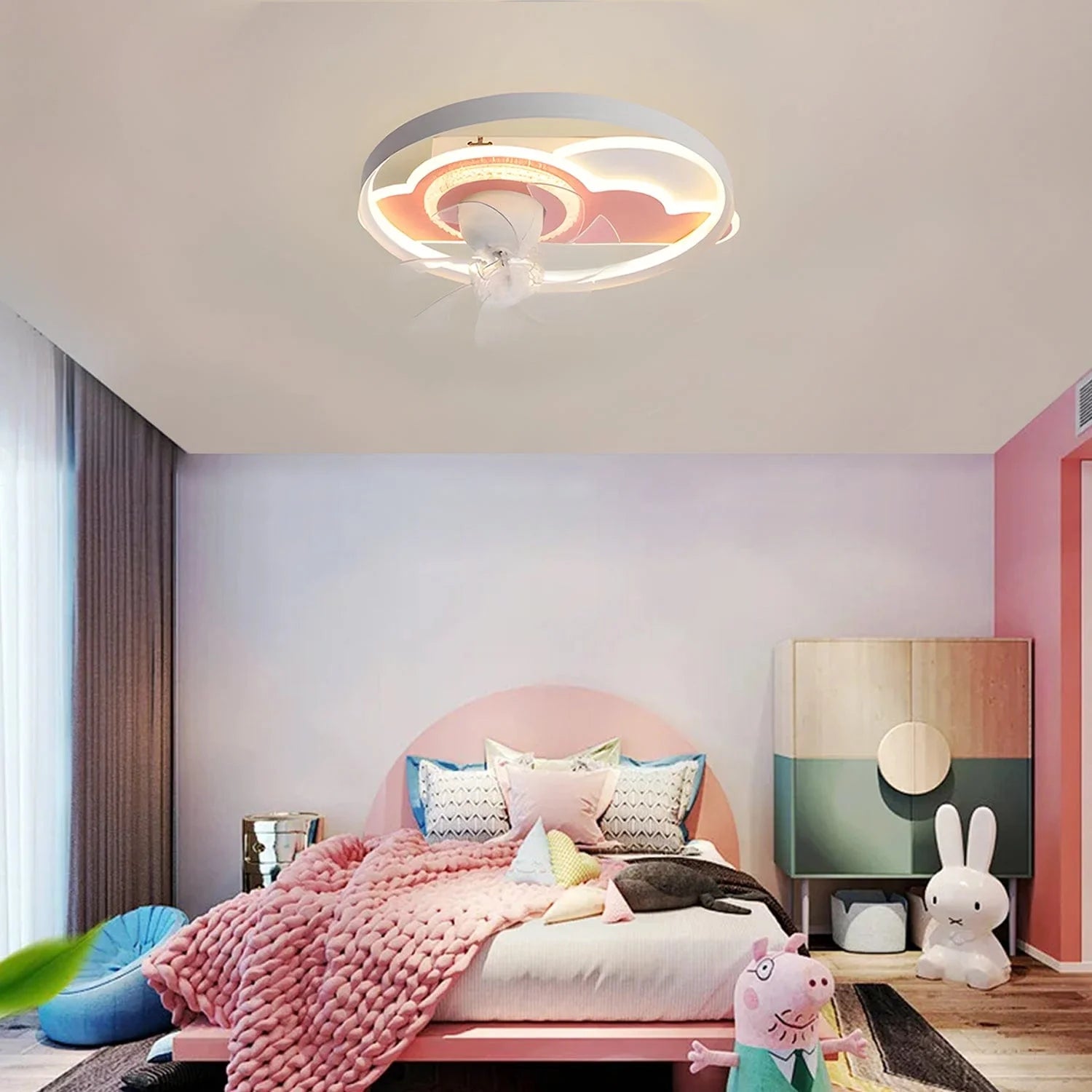 Cloud Kid's Room Chandelier Ceiling Fan with Remote Control