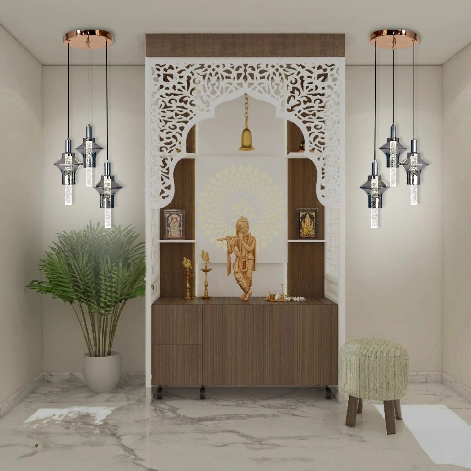 Divine Lantern Temple Light - Hanging Light for Pooja Rooma