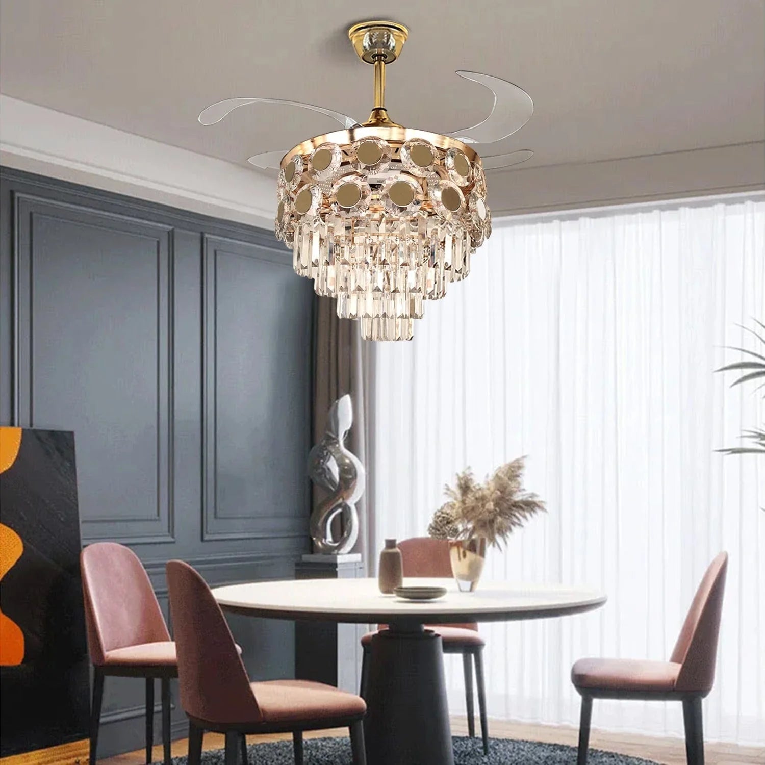 Dream Wave Chandelier Ceiling Fan with Remote Control