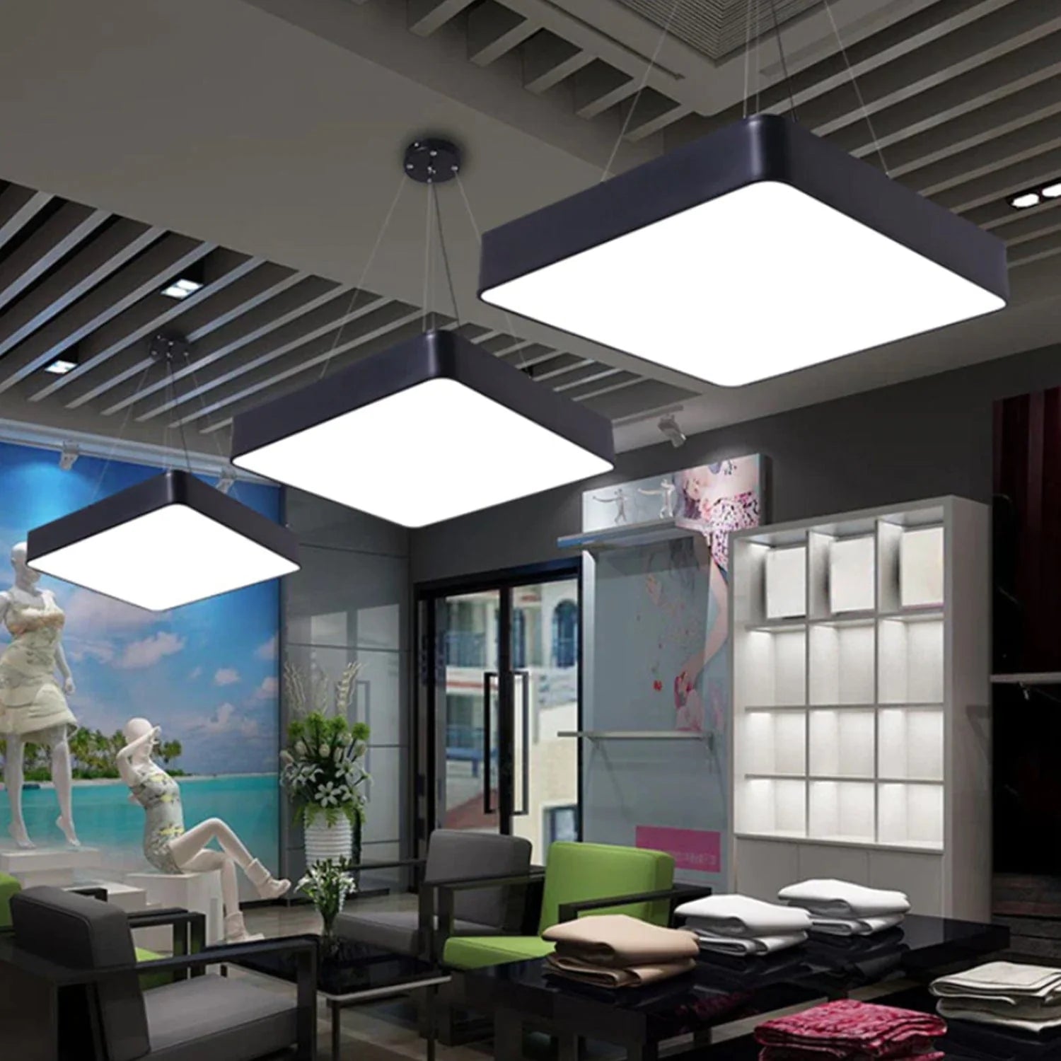 LED Solid Square Hanging Profile Light – Lumora Lights