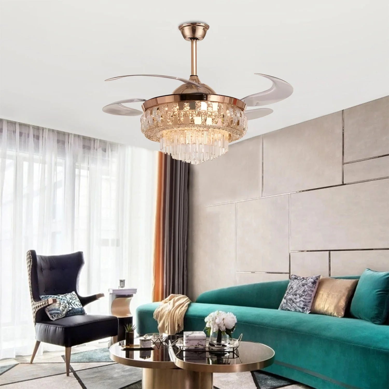 Lumina Lux Chandelier Ceiling Fan with Remote Control