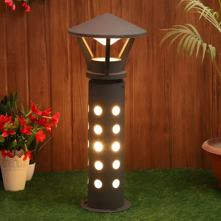 Trident Canopy Outdoor Bollard Light - For Garden, Pathways & Landscape Lighting