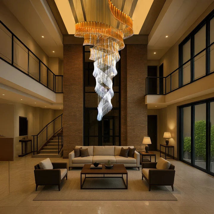 Twilight Spiral Atrium Duplex Chandelier