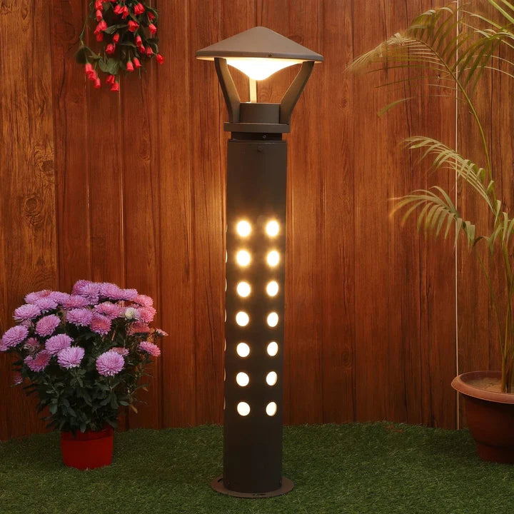 Trident Canopy Outdoor Bollard Light - For Garden, Pathways & Landscape Lighting