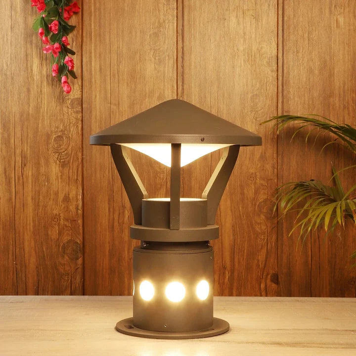 Trident Canopy Outdoor Bollard Light - For Garden, Pathways & Landscape Lighting